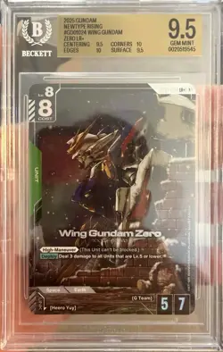 Bandai 2025 Gundam Card Game Wing Gundam Zero GDO1024 LR+ Foil BGS 9.5 - Image 1