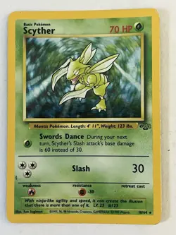 Scyther 10/64 Jungle Set Rare Holo Vintage Pokemon TCG Card HP - Image 1