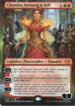 MTG: Innistrad: Crimson Vow: Borderless Chandra, Dressed to Kill: LP Condition - Image 1