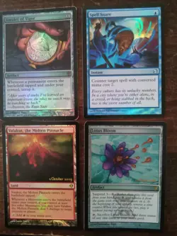 Mtg Lot 4 FOIL Cards Amulet of Vigor, Valuket the Molten Pinnacle, Lotus Bloom - Image 1