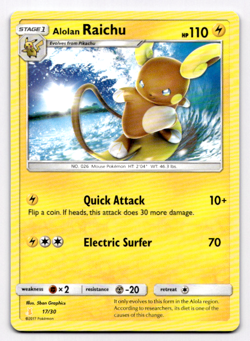 Alolan Raichu (#30 Holofoil) SM Trainer Kit: Lycanroc & Alolan Raichu - Pokemon - Image 1