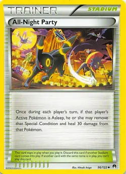 All-Night Party 96/122 Uncommon BREAKpoint Pokemon Lightly Played - Image 1