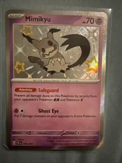 Pokemon Mimikyu Paldean Fates 160/091 Baby Shiny Rare Holo English NM PACK FRESH - Image 1