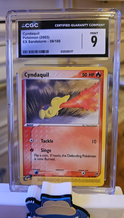 Pokemon TCG Cyndaquil 59/100 Sandstorm Regular English Common 50 HP CGC 9 - Image 1