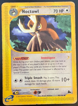 Pokemon Noctowl 40/144 Skyridge Regular HP - Image 1