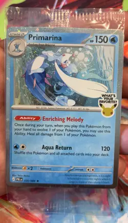 Pokemon TCG Primarina Sealed ‘What’s Your Favorite’ Promo - IN HAND Barnes&Noble - Image 1