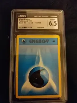 1999 Pokemon Shadowless 1st Edition Water Energy #102/102 CGC 6.5 EX/NM+ - Image 2
