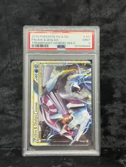 2010 POKEMON HEARTGOLD & SOULSILVER TRIUMPHANT PALKIA & DIALGA LEGEND-HOLO PSA 9 - Image 1