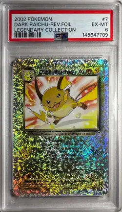 Dark Raichu -Reverse Foil #7 - 2002 Pokemon Legendary Collection - PSA 6 EX-MT - Image 1