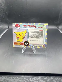Topps Pikachu 25 Pokemon Tv Animation 1999 Red logo - Image 2