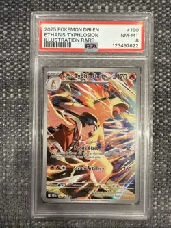 Pokemon 2025 Destined Rivals Ethan's Typhlosion Card 190/182 PSA 8 - Image 1