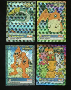 Vintage Digimon Digi-Battle Prism Foil Card Lot Patamon Etemon Preview - Image 1