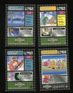 Vintage Digimon Digi-Battle Prism Foil Card Lot Patamon Etemon Preview - Image 2