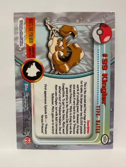 Kingler #95 HOLO Topps Trading Cards Series 1 Pokemon - Image 2