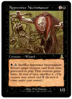 Magic Urza's Destiny 1999: #51/143 Apprentice Necromancer RARE TCG Card Unplayed - Image 1