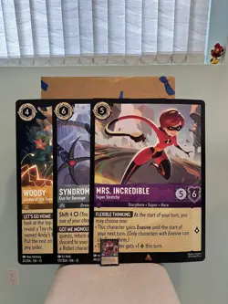 Disney Lorcana Oversized Cards - Mrs Incredible, Woody, Syndrome - Image 1