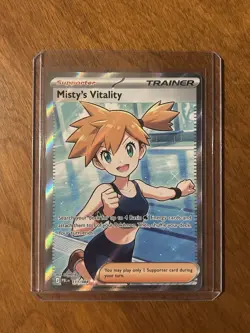 Misty’s Vitality 111/084 - Ultra Rare - Mega Evolution Pitch Black Pokemon Card. - Image 1