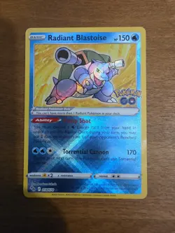 Pokemon TCG Radiant Blastoise Holo Card Pokemon Go 018/078 Rare Blastoise - Image 1