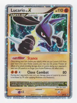 Lucario LV.X DP12 Black Star Promo Holo Pokemon Card 2007 EX/LP Raw - Image 1