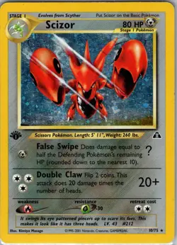 Scizor 10 10/75 Neo Discovery MP Pokemon Card - Image 1