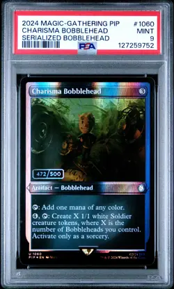 2024 MTG FALLOUT SERIALIZED BOBBLEHEAD #1060 CHARISMA BOBBLEHEAD 472/500 PSA 9 - Image 1