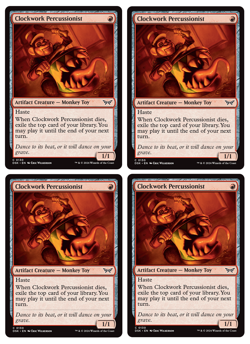 MTG - Playset of 4 x Clockwork Percussionist - Artifact - Duskmourn (DSK) - M/NM - Image 1