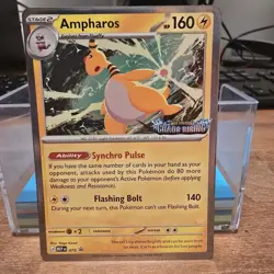 Ampharos #075 (Prerelease) Promo, Chaos Rising Stamped, Mega Evolution Promo, NM - Image 1