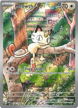 MEOWTH 106/094 ILLUSTRATION RARE PHANTASMAL FLAMES POKEMON NEAR MINT - Image 2