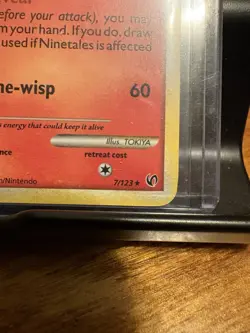 Pokemon HeartGold SoulSilver Ninetales Cracked Ice Holo Rare 7/123 ERROR - Image 3
