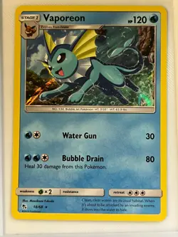 Vaporeon 18/68 Holo Rare Hidden Fates Pokemon Holo Near Mint - Image 1