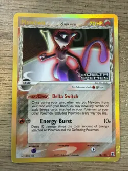 2005 Pokemon EX Delta Species Mewtwo Holo Rare 12/113 Vintage LP - Fast Ship - Image 2