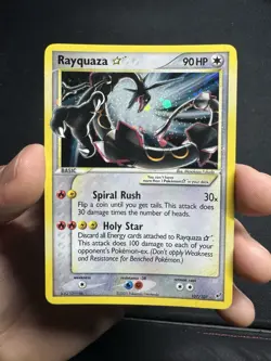 MP Rayquaza Gold Star Holo 107/107 EX Deoxys Pokemon Card - Image 1