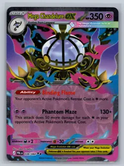 Mega Chandelure ex 038/084 Double Rare Pitch Black Pokemon Holo Near Mint - Image 1