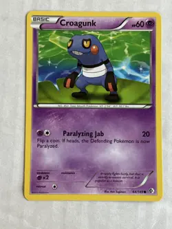 2012 Pokemon TCG Boundaries Crossed Croagunk (64) Common 64/149 LP - Image 1