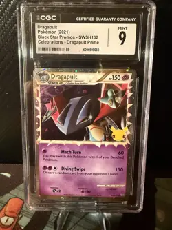 2021 Pokemon Dragapult SWSH132 Celebration Dragapult Prime CGC Grade 9 - Image 1