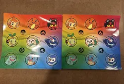 (2x) Pokemon TCG First Partner Illustration Collection Sticker Sheet Lot Of 2 - Image 1
