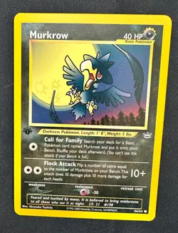 Pokemon 2001 Neo Revelation 1st Edition MURKROW 46/64 - never played - Image 1