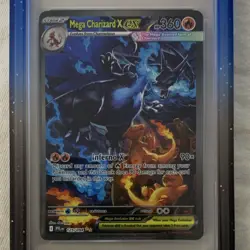 Pokemon 2025 Mega Charizard X ex 125/094 Phantasmal Flames SIR Foil PSA 9 - Image 2