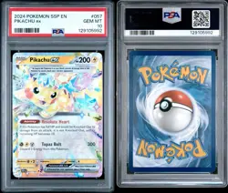 2024 POKEMON SSP EN-SURGING SPARKS #057 PIKACHU EX PSA 10 - Image 3