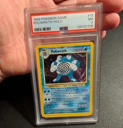 Pokemon TCG Poliwrath 13/102 Base Set Holo Rare EN 1999 PSA 7 - Image 1