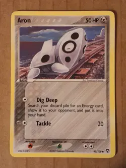 Pokemon Aron 42/108 ex Power Keepers NM See Pictures - Image 1