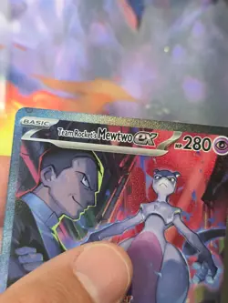 TEAM ROCKET'S MEWTWO EX 231/182 Destined Rivals Pokemon Holo NM - Image 3