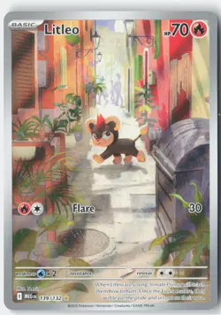 Litleo 139/132 Illustration Rare Mega Evolution Pokemon Holo - Image 1