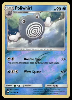 Poliwhirl 31/149 Uncommon SM Base Set Pokemon Reverse Holo Near Mint - Image 1