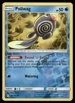 Poliwag 36/214 Common Unbroken Bonds Pokemon Reverse Holo Near Mint - Image 1