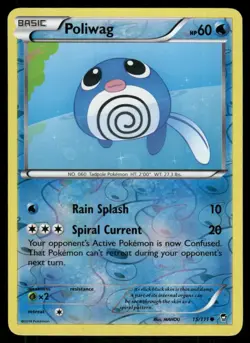 Poliwag 15/111 Common Furious Fists Pokemon Reverse Holo Near Mint - Image 1