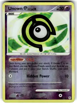 Unown [C] 67/130 - Diamond and Pearl - Reverse Holo - POKEMON CARD - MP - Image 1