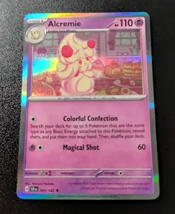 Pokemon Stellar Crown Alcremie Holo Rare Card 065/142 NM - Image 1
