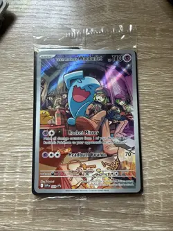 Team Rocket's Wobbuffet SVP 203 Full Art Promo Sealed Pokemon TCG Card - Image 1