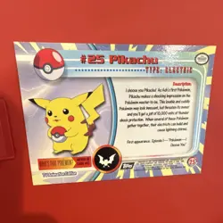 Topps 1999 Pokemon TV Animation Edition #25 Pikachu Non-Sport Card - Image 2
